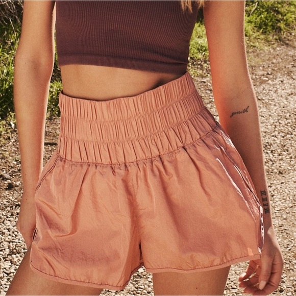 Free People Movement The Way Home Shorts Brushed Apricot Workout - Size Small - Picture 1 of 9
